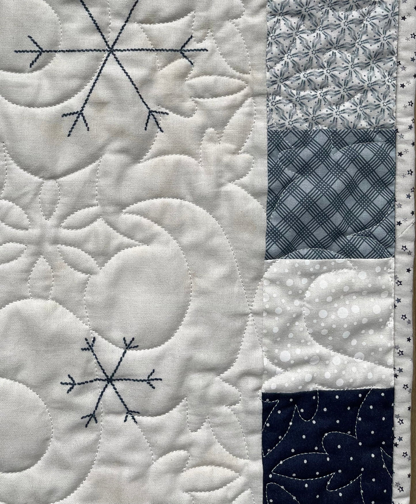 Handmade Snowman Baby Quilt, Winter Wall Hanging (40x48.5)  Ready to Ship!