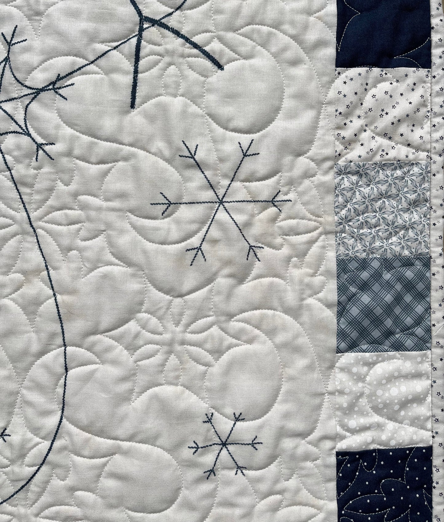 Handmade Snowman Baby Quilt, Winter Wall Hanging (40x48.5)  Ready to Ship!