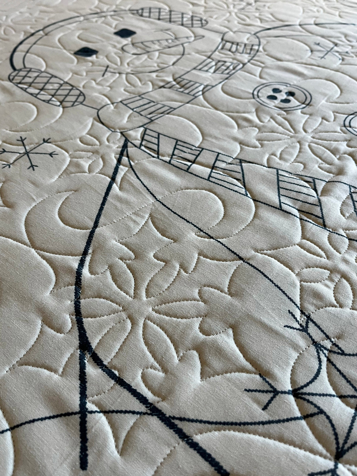 Handmade Snowman Baby Quilt (40x48.5) Double Sided!