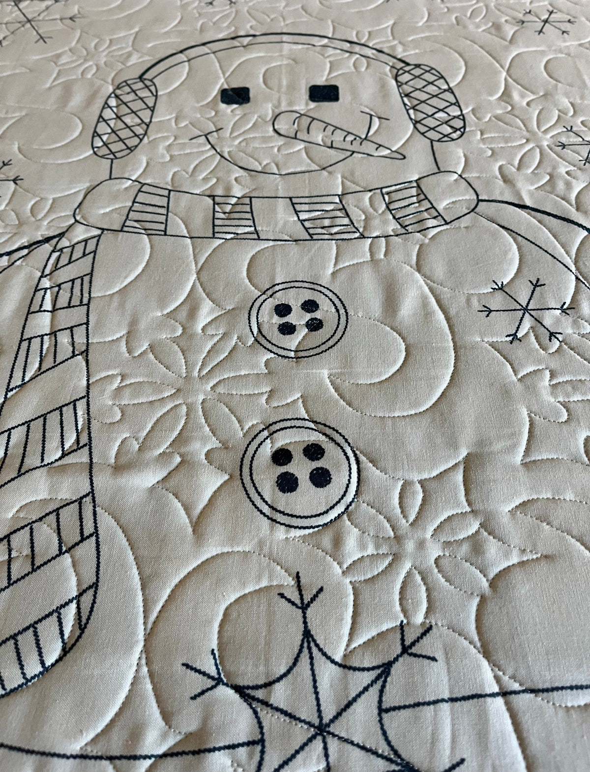 Handmade Snowman Baby Quilt (40x48.5) Double Sided!