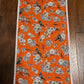 Halloween Table Runner - Handmade Quilted - Grey, Orange, Cream with Crows, Pumpkins, Stars (12.5x52)