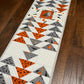 Halloween Table Runner - Handmade Quilted - Grey, Orange, Cream with Crows, Pumpkins, Stars (12.5x52)
