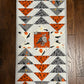 Halloween Table Runner - Handmade Quilted - Grey, Orange, Cream with Crows, Pumpkins, Stars (12.5x52)