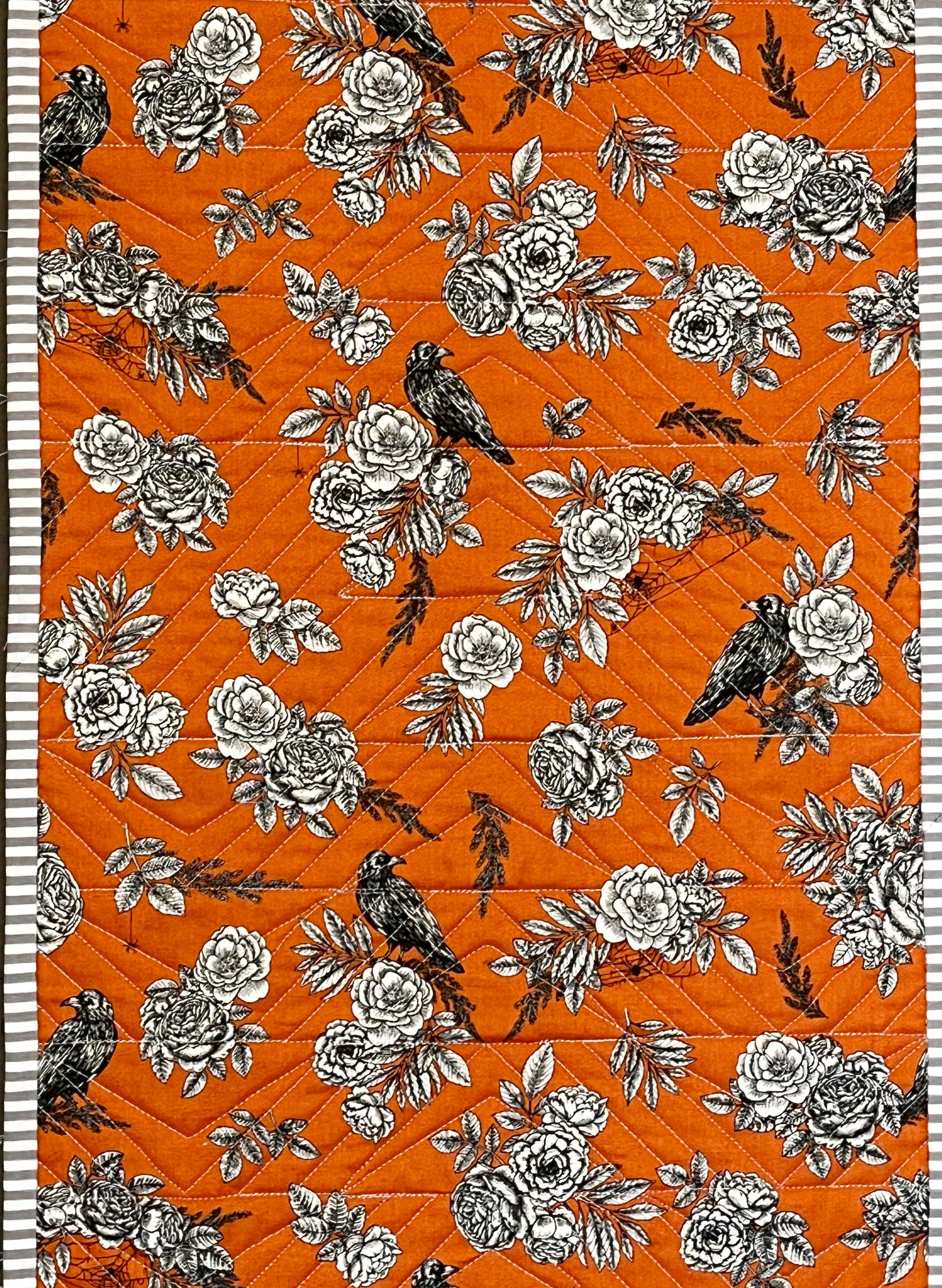 Handmade Halloween Quilted Table Runner - Custom Quilted  (12.5x52) ONE OF A KIND - Ready to Ship!