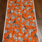 Halloween Table Runner - Handmade Quilted - Grey, Orange, Cream with Crows, Pumpkins, Stars (15.5x 49.5)
