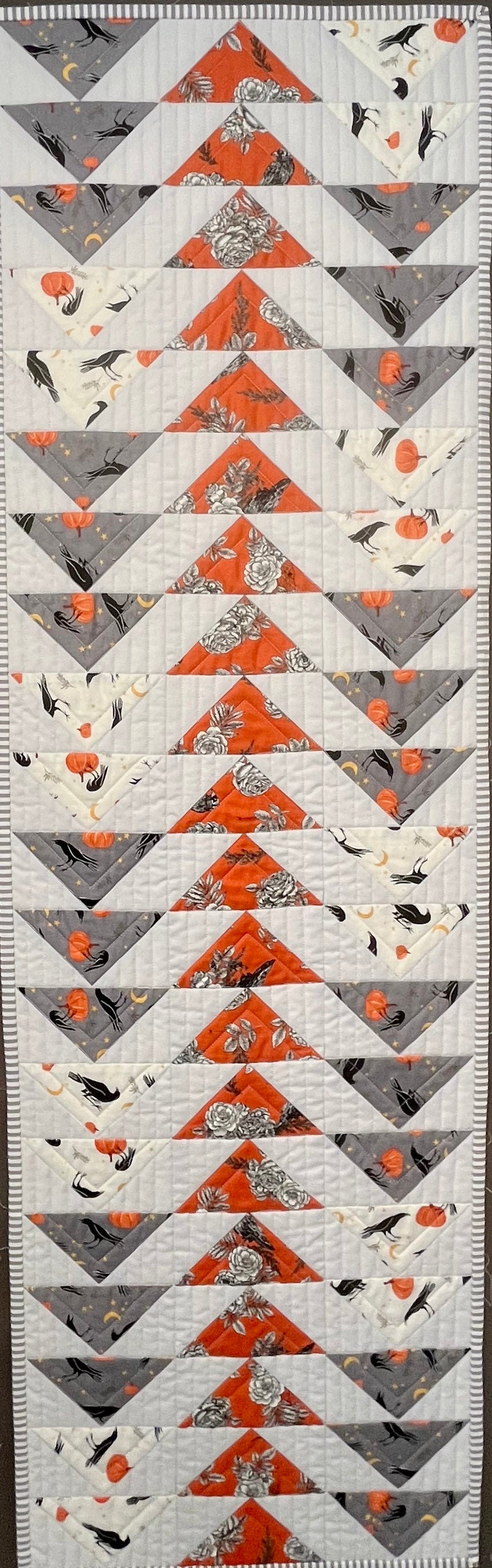 Handmade Halloween Quilted Table Runner - Custom Quilted  (15.5x 49.5) ONE OF A KIND - Ready to Ship!