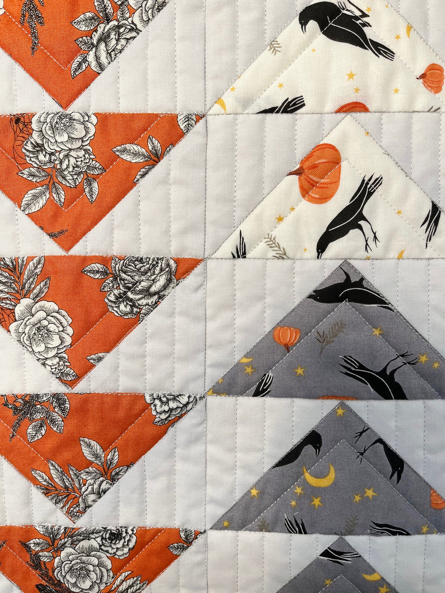 Handmade Halloween Quilted Table Runner - Custom Quilted  (15.5x 49.5) ONE OF A KIND - Ready to Ship!