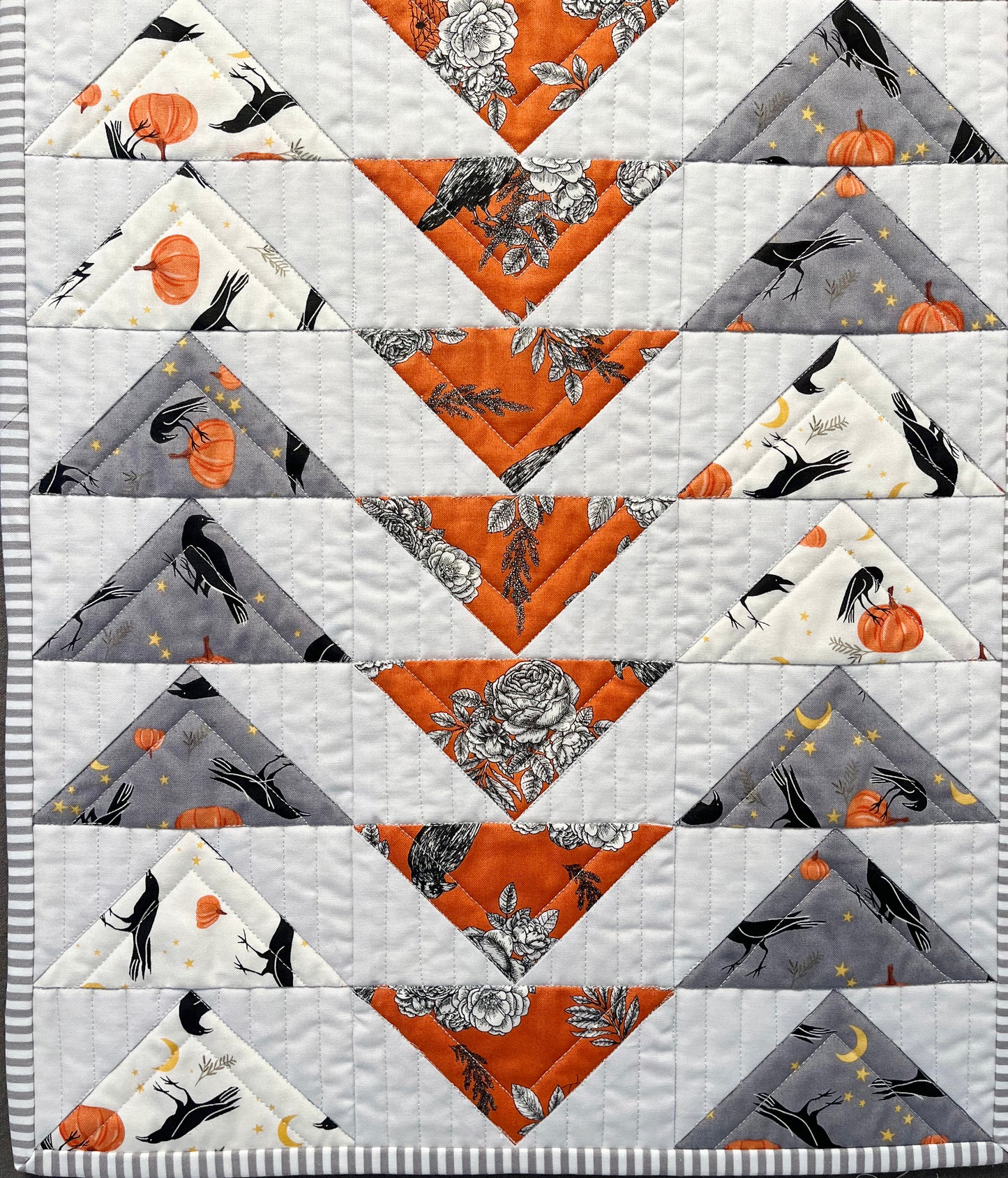 Handmade Halloween Quilted Table Runner - Custom Quilted  (15.5x 49.5) ONE OF A KIND - Ready to Ship!