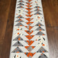 Halloween Table Runner - Handmade Quilted - Grey, Orange, Cream with Crows, Pumpkins, Stars (15.5x 49.5)