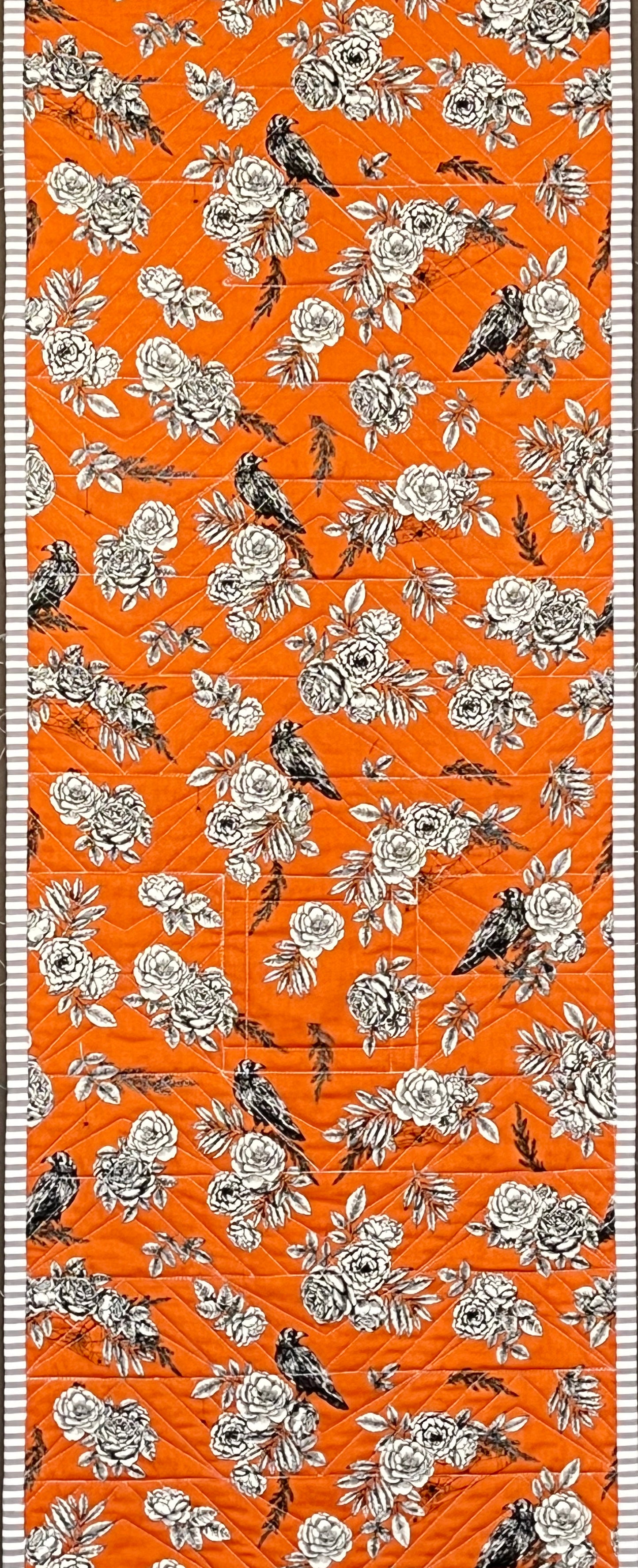 Handmade Halloween Quilted Table Runner - Custom Quilted  (12.5x52) ONE OF A KIND - Ready to Ship!