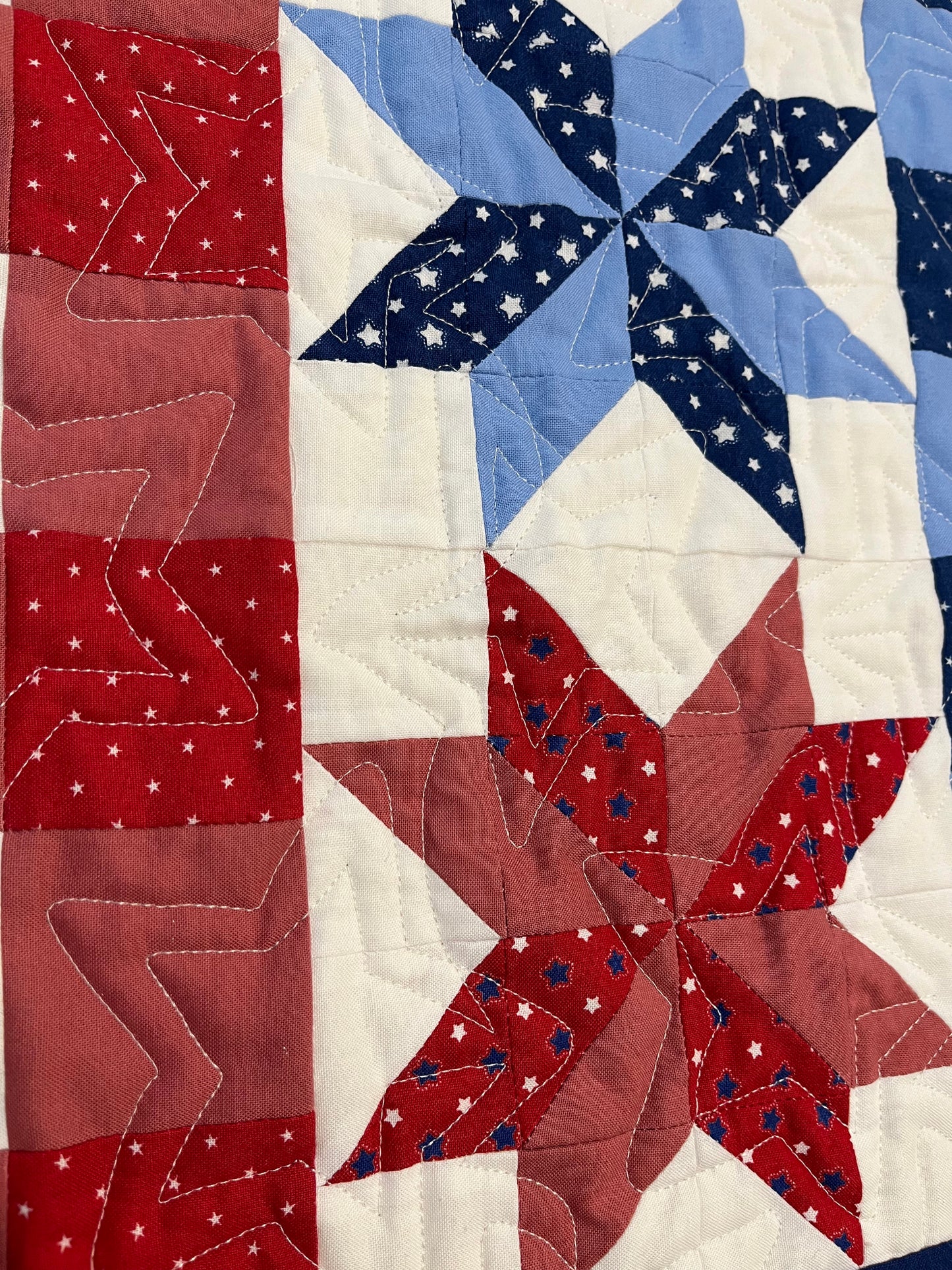 Handmade Star Spangled Table Runner - Patriotic Red, White & Blue -  Custom Order for MH