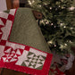 Handmade Christmas Baby Quilt, Adult Lap Quilt - Red, Green & White Ohio Stars (37.5x37.5)