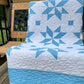 Handmade Throw Quilt - Stars & Clouds - Baby/Lap/Throw - 54(W)x57(L)