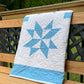 Handmade Throw Quilt - Stars & Clouds - Baby/Lap/Throw - 54(W)x57(L)