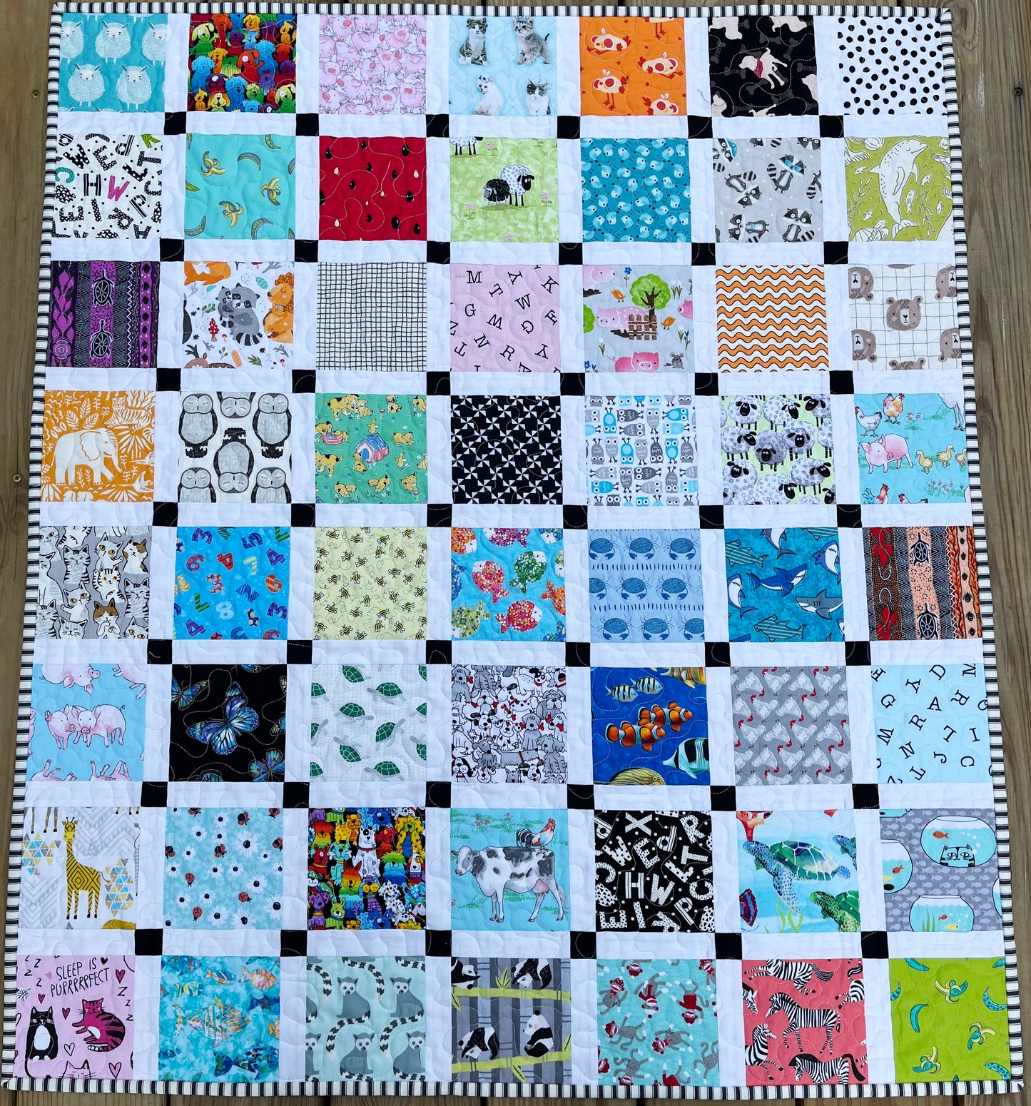 Storybook Baby Quilt - Handmade Baby Blanket, Snuggle With Baby and Find and Name all the Items (38x43) Gender Neutral - Ready to Ship!