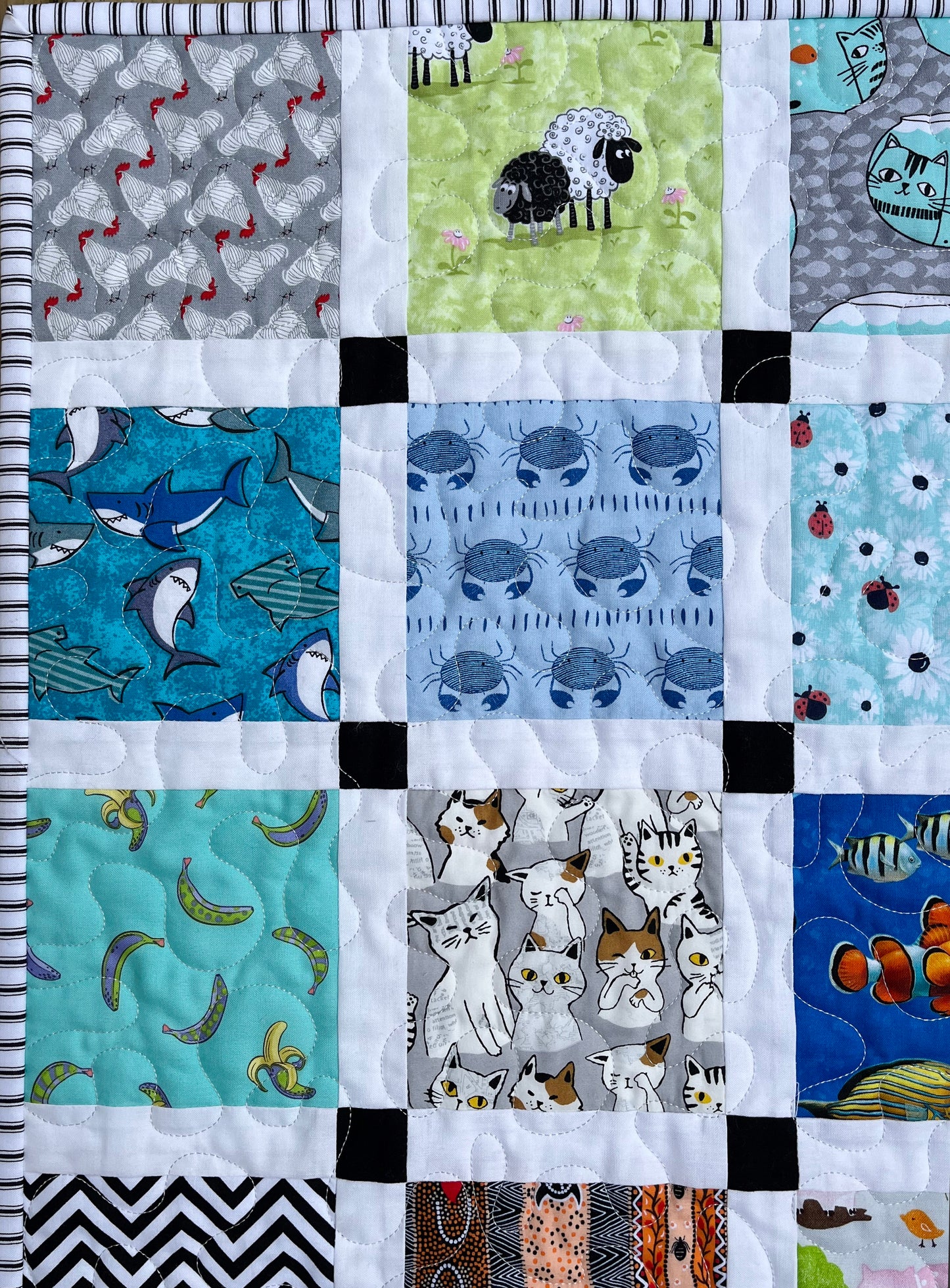 Storybook2 Baby Quilt - Handmade Baby Blanket, Snuggle With Baby and Find and Name all the Items (37.5x43) Gender Neutral - Ready to Ship!