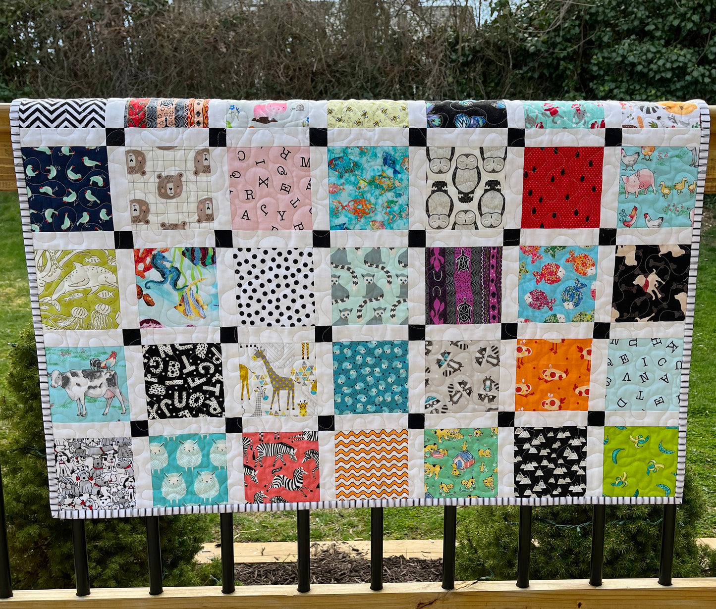 Storybook2 Baby Quilt - Handmade Baby Blanket, Snuggle With Baby and Find and Name all the Items (37.5x43) Gender Neutral - Ready to Ship!