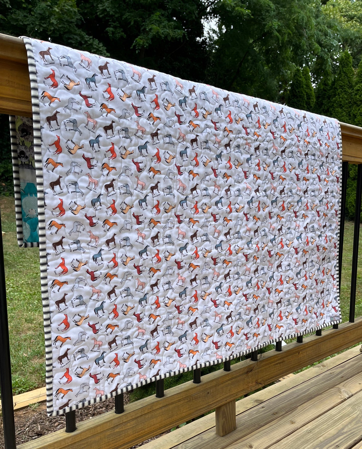 Handmade Horse Storybook Quilt (36.5x43) Custom Order for Kat