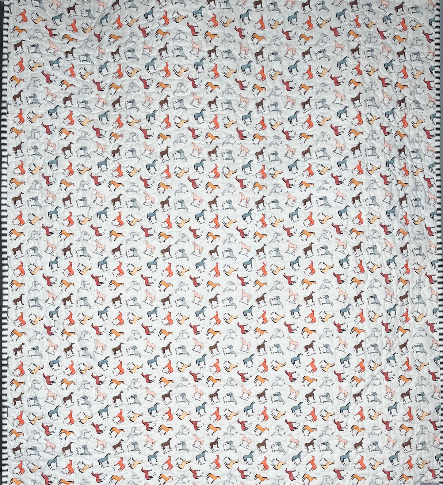 Handmade Horse Storybook Quilt (36.5x43) Custom Order for Kat