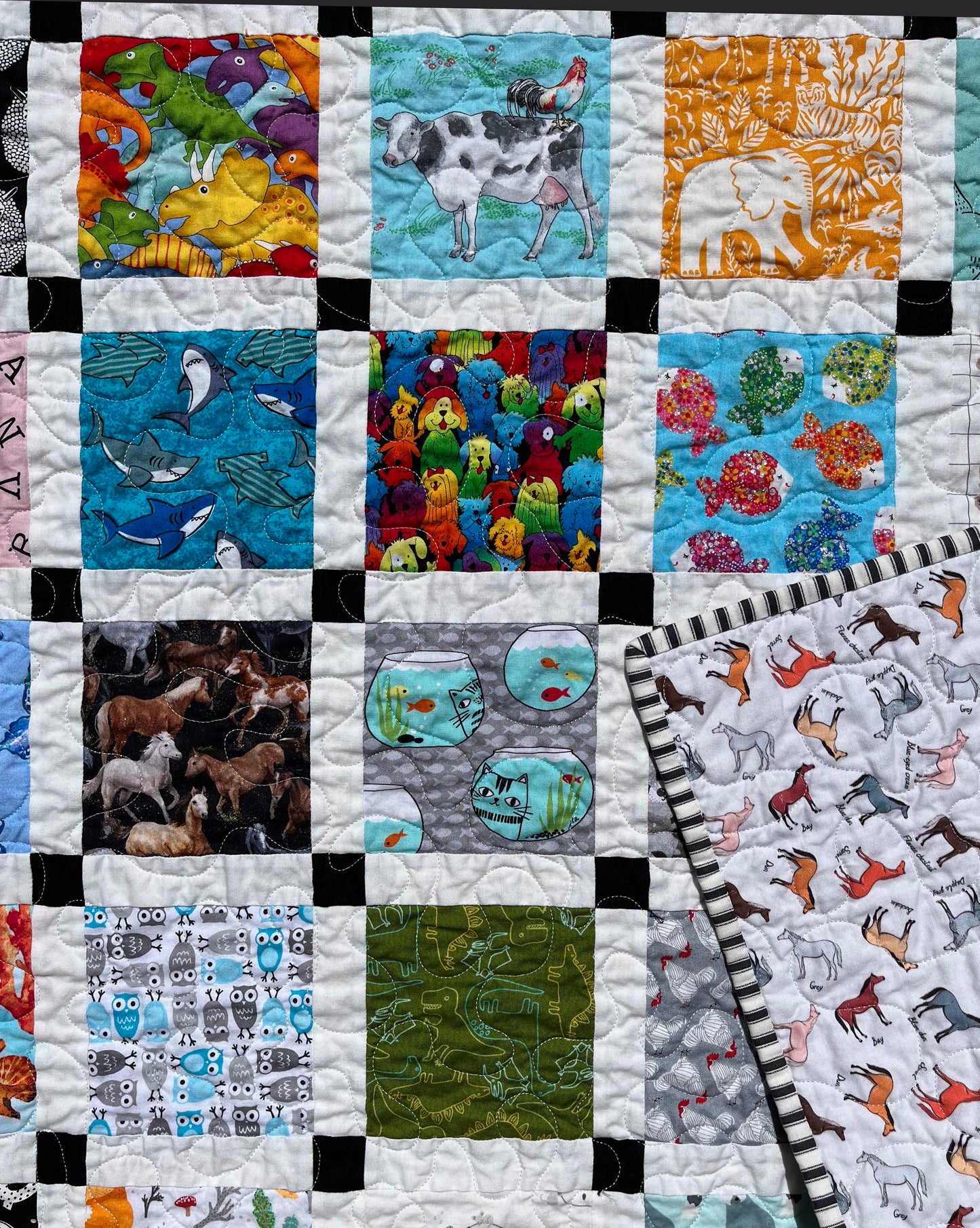 Handmade Horse Storybook Quilt (36.5x43) Custom Order for Kat