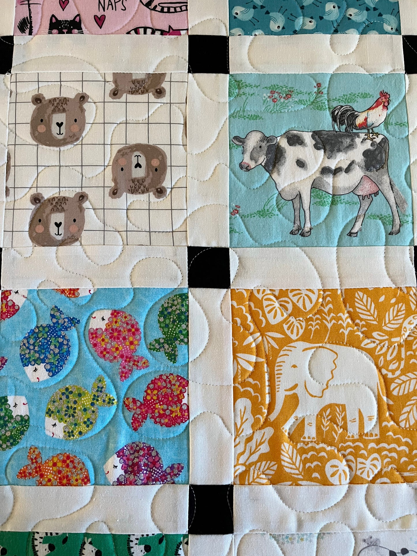 Storybook6 Handmade Baby Quilt - Special Order for Margot (37.75x43.5)
