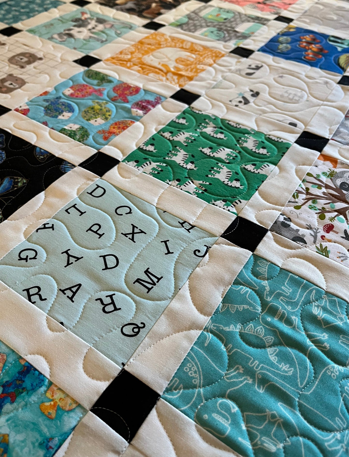 Storybook6 Handmade Baby Quilt - Special Order for Margot (37.75x43.5)