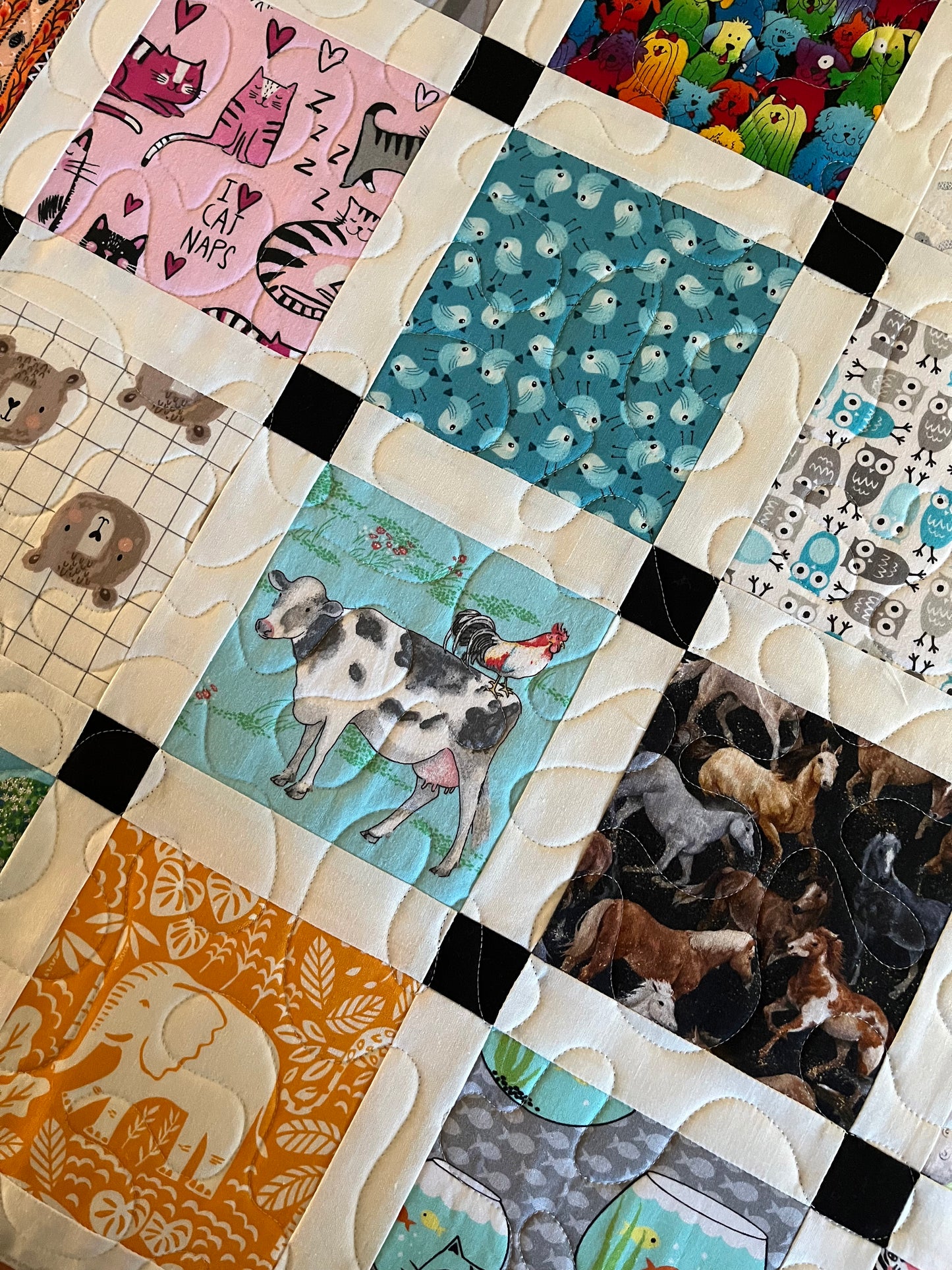 Storybook6 Handmade Baby Quilt - Special Order for Margot (37.75x43.5)