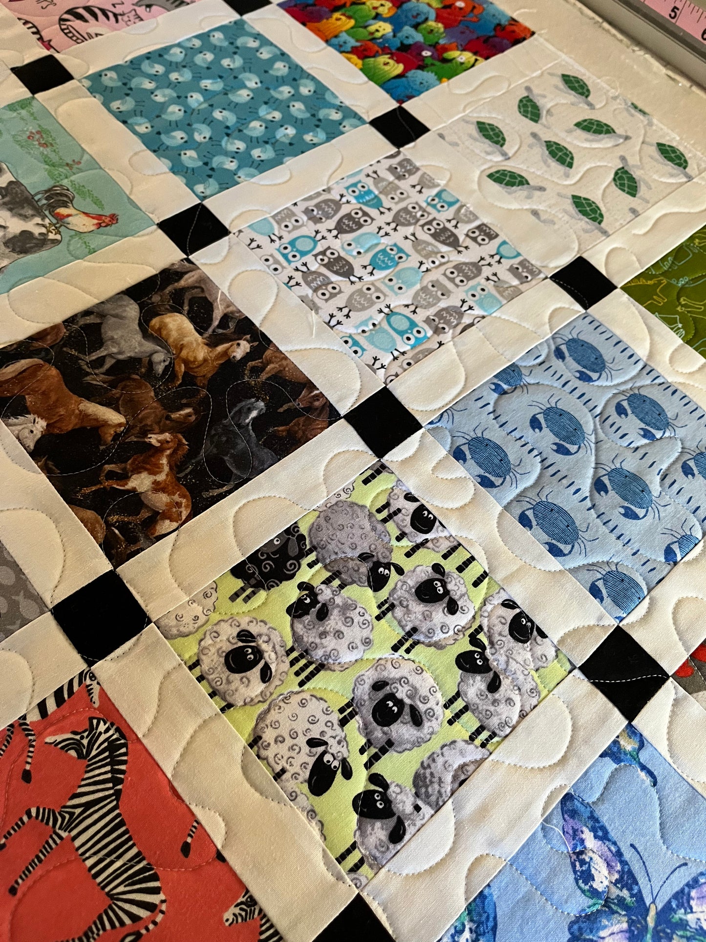 Storybook6 Handmade Baby Quilt - Special Order for Margot (37.75x43.5)