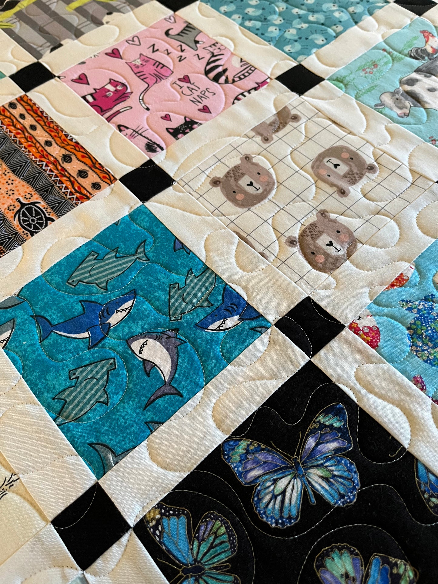 Storybook6 Handmade Baby Quilt - Special Order for Margot (37.75x43.5)