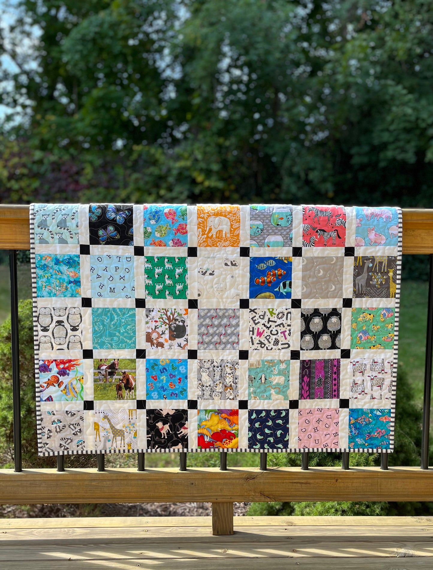 Storybook6 Handmade Baby Quilt - Special Order for Margot (37.75x43.5)