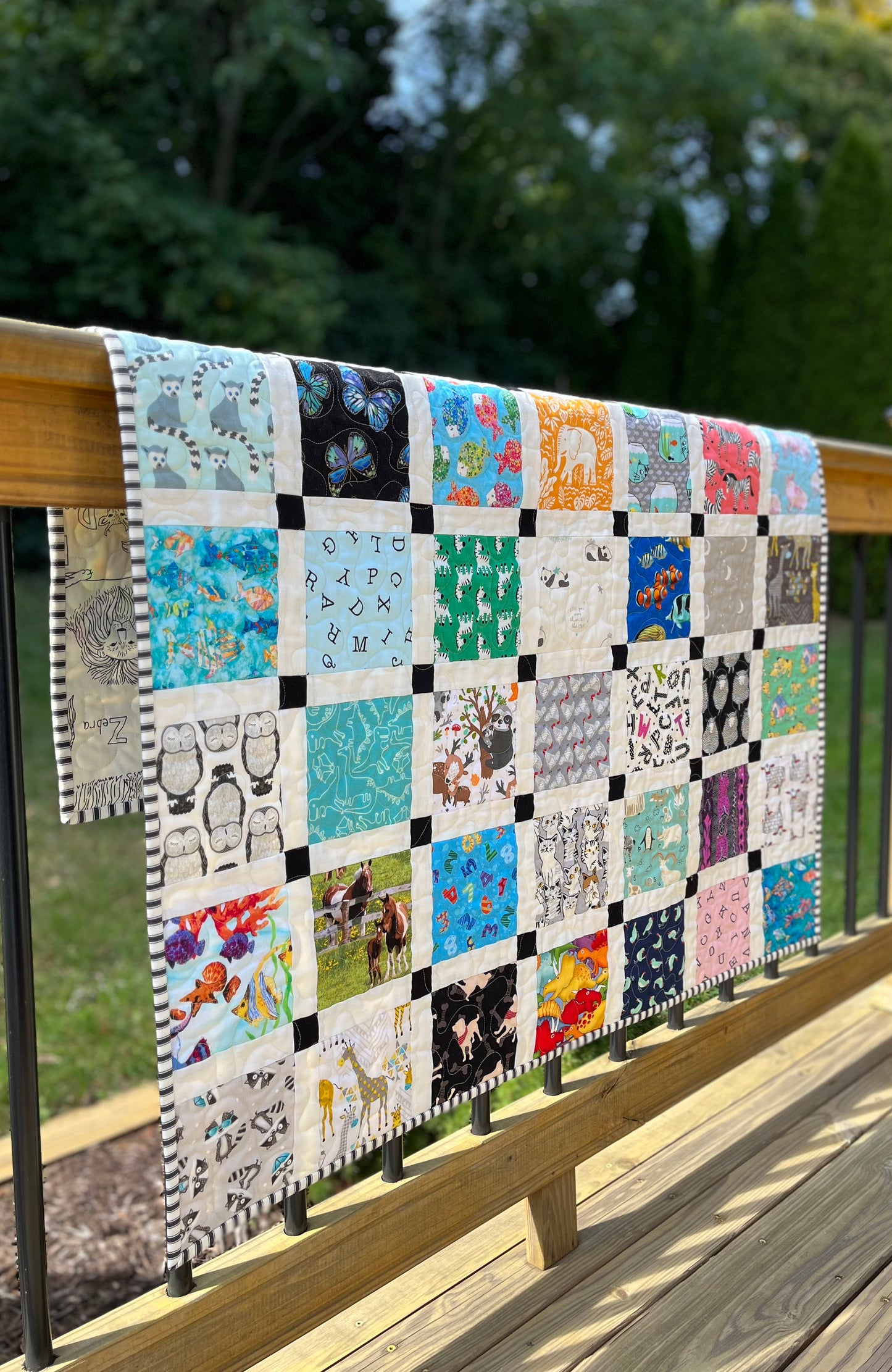 Storybook6 Handmade Baby Quilt - Special Order for Margot (37.75x43.5)