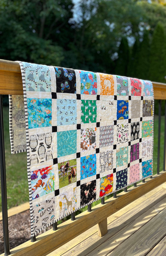 Storybook6 Handmade Baby Quilt - Special Order for Margot (37.75x43.5)