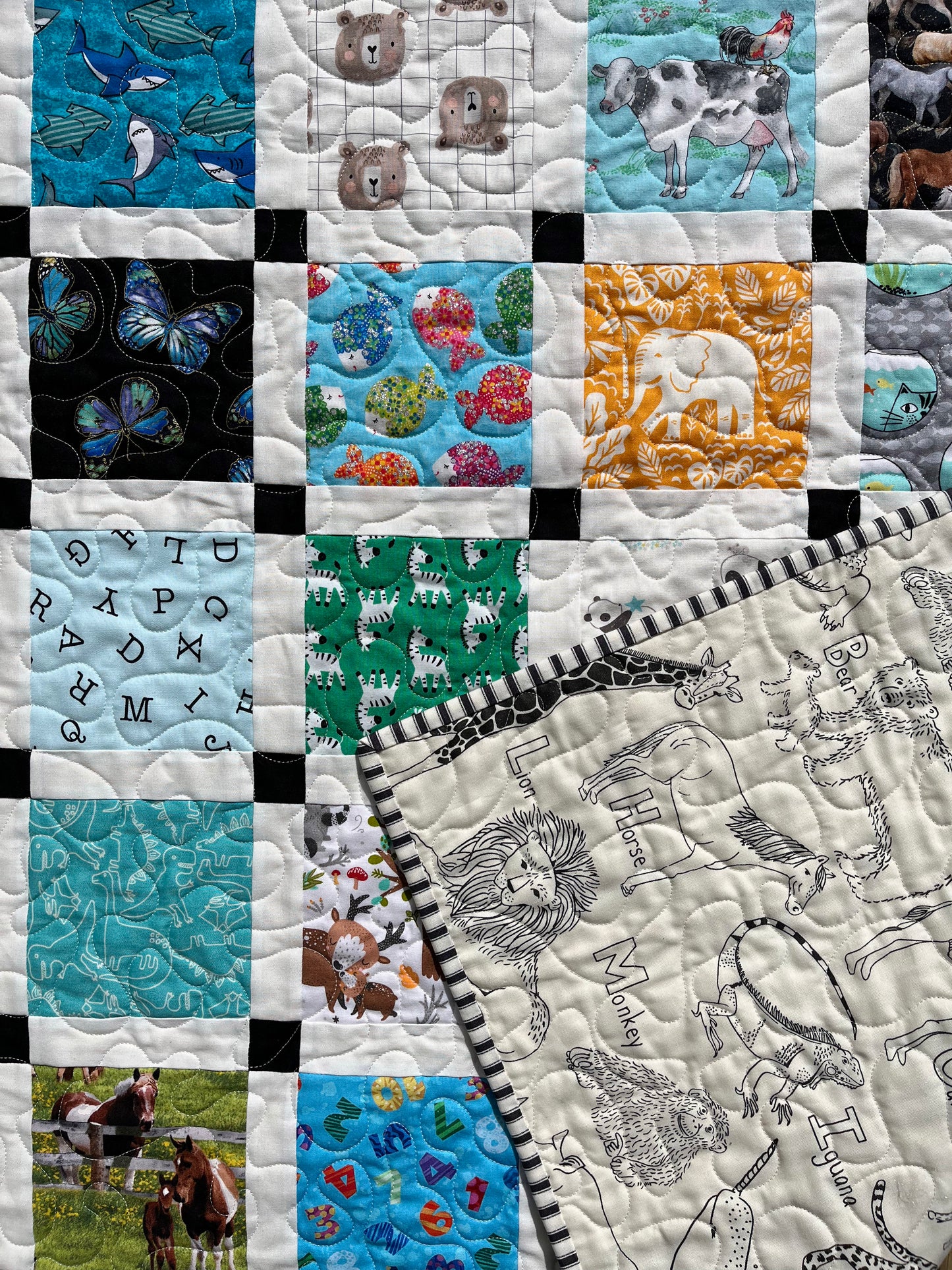 Storybook6 Handmade Baby Quilt - Special Order for Margot (37.75x43.5)