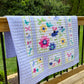 Butterflies and Fireflies, Handmade Baby Girl Quilt, Baby Girl Blanket, Purple Gingham (35x42) Ready to Ship!