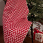 Handmade Christmas Baby Quilt, Heirloom Blanket, Home Decor, Table Topper  (36.5x40.5)