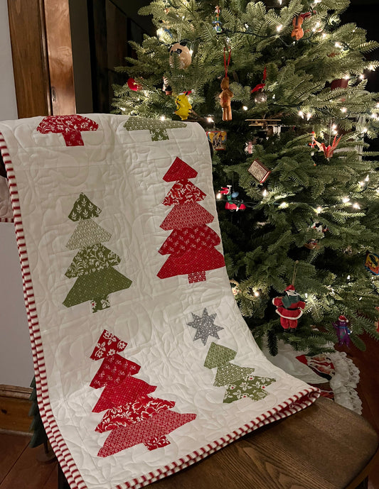 Handmade Christmas Baby Quilt, Heirloom Blanket, Home Decor, Table Topper  (36.5x40.5)