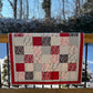 Handmade Hearts Baby Quilt, Baby Blanket, Lap Quilt, Table Topper, Wall Hanging (37.5x42)