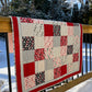 Handmade Hearts Baby Quilt, Baby Blanket, Lap Quilt, Table Topper, Wall Hanging (37.5x42)