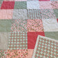 Vintage Vibe:  Handmade Baby Quilt, Patchwork Baby Blanket, Adult Lap Quilt (36.5x45.5) Ready to Ship