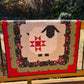 Handmade Christmas Wooly Sheep Baby Quilt, Heirloom Baby Blanket, Wall Hanging or Table Topper (40x40)