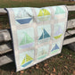 Handmade Baby Quilt - Sailboat Baby Blanket - Designer Custom Heirloom - Handmade Nautical - Gender Neutral - Ready to Ship