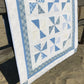 Handmade Baby Boy Quilt - Blue & White Pinwheels:  Baby Blanket - Custom Quilted - Heirloom Quality - Ready to Ship!