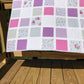 Butterfly Garden:  Purple, Pink, Grey & White Baby Quilt, Baby Blanket, Adult Lap Quilt - Ready to Ship