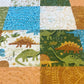 Dinosaur Baby Quilt, Handmade Baby Blanket, Gender Neutral, Free Matching Handmade Gift Bag - Ready to Ship!