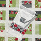 Handmade Baby Quilt, Beautiful Greens & Reds, Great Christmas Gift, Adult Lap Quilt -  One of a Kind - Ready to Ship