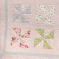 Pink Pinwheels:  Handmade Baby Quilt, Baby Blanket for Spring - Custom Quilted - Gingham Checks - Ready to Ship