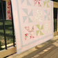 Pink Pinwheels:  Handmade Baby Quilt, Baby Blanket for Spring - Custom Quilted - Gingham Checks - Ready to Ship