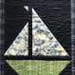 Sail On:  Navy Blue Sailboat Baby Quilt, Baby Blanket - Custom Designer Handmade Nautical - Gender Neutral - Ready to Ship