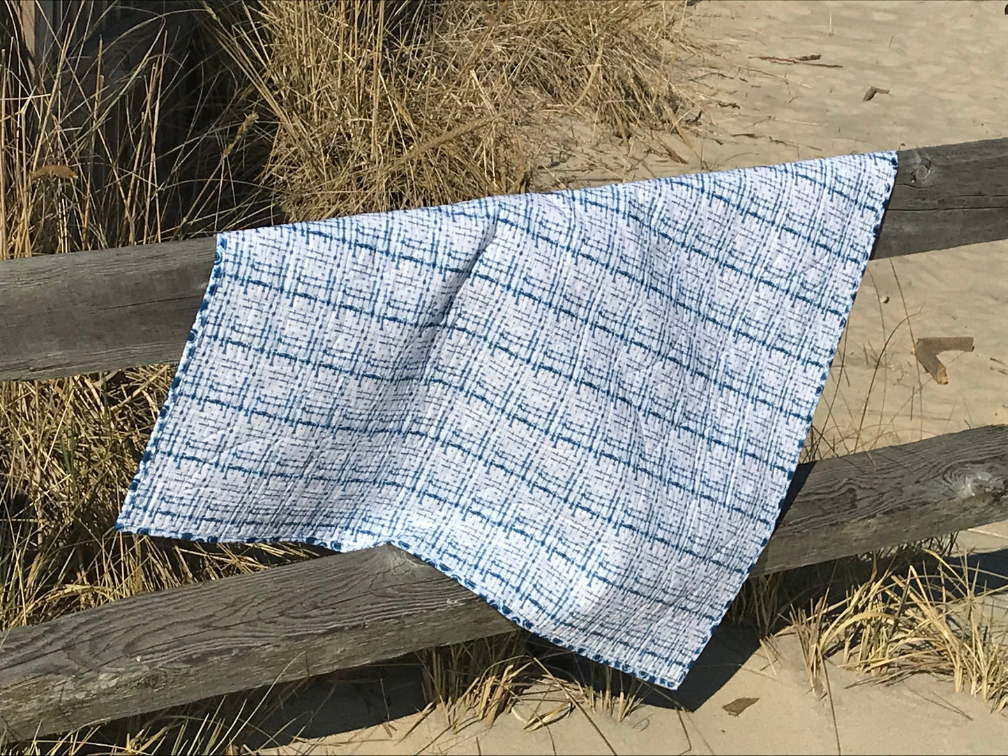 Handmade Baby Quilt or Adult Lap Quilt - Shibori Blue & White - Gender Neutral Quilt (36x36) Ready to Ship!