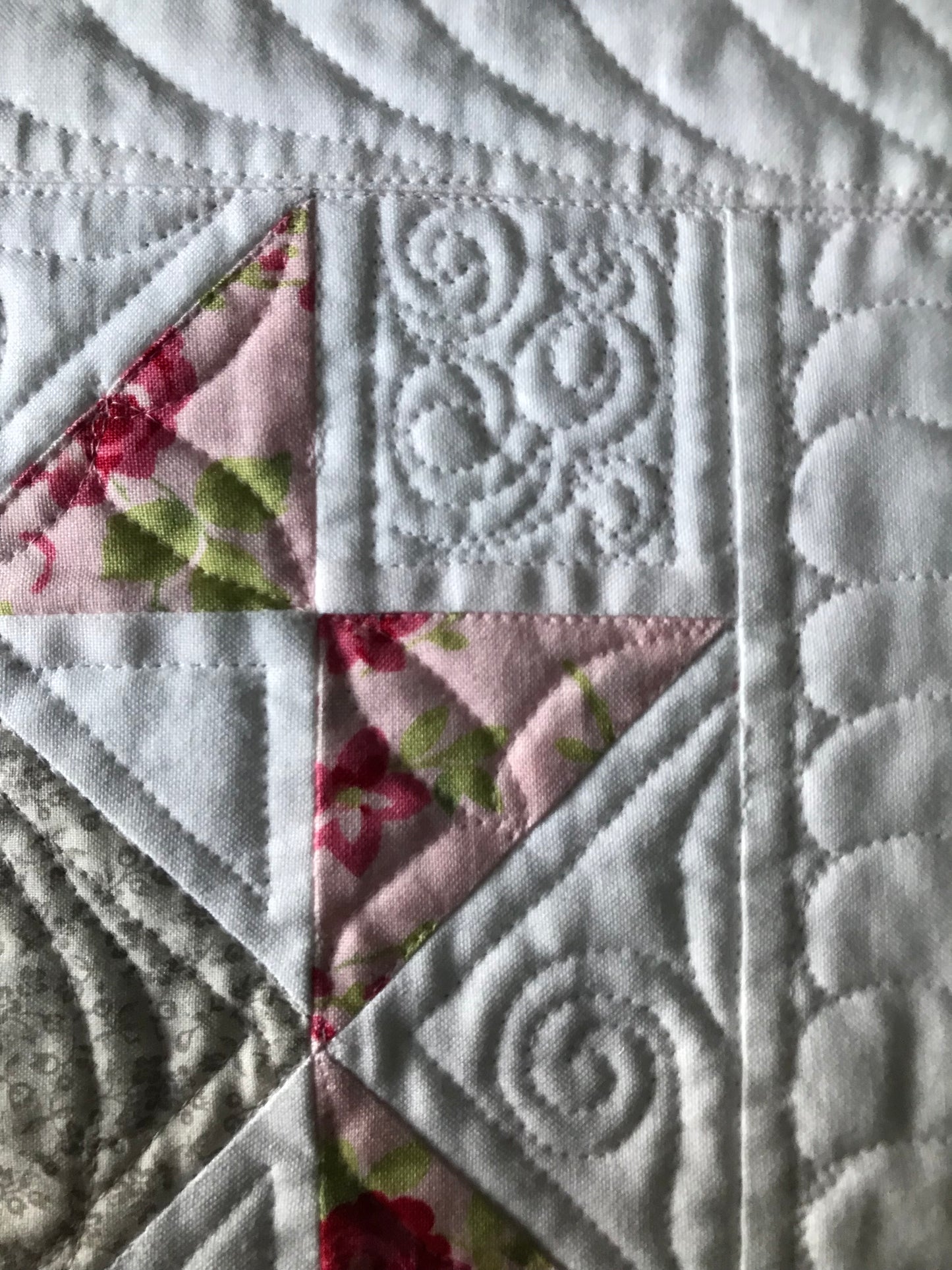 Baby Girl Quilt - Pink, Grey & White - Handmade Custom Heirloom Quality Baby Blanket - Ready to Ship